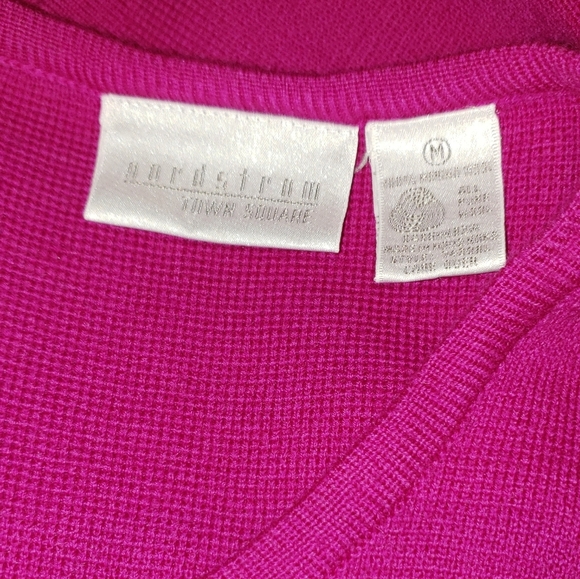 Nordstrom 100% Merino Wool Fuchsia Pullover Sweate - Picture 3 of 5